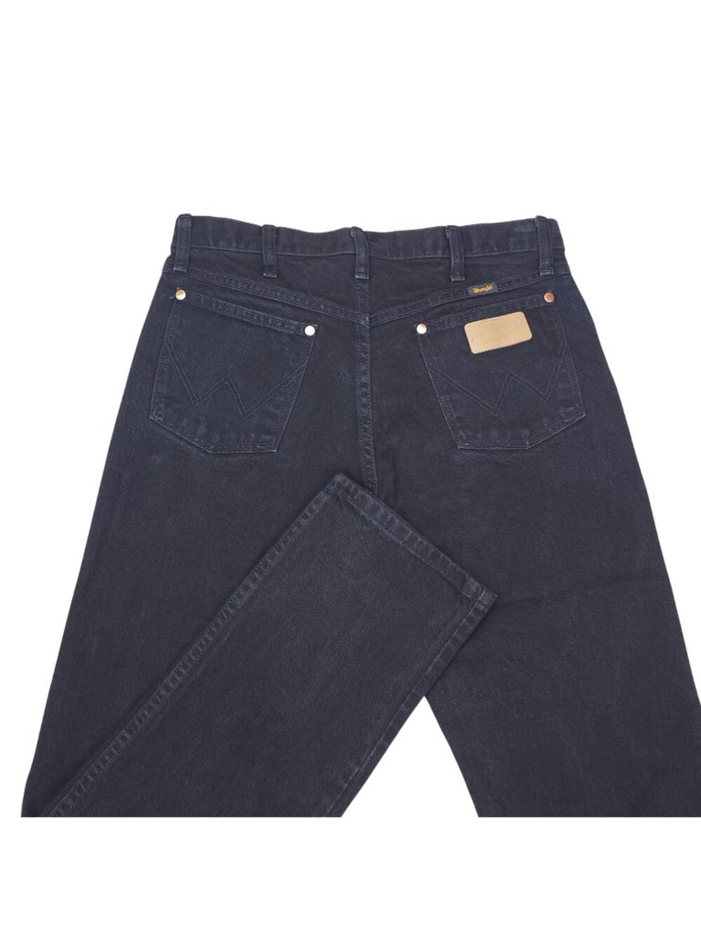 Wrangler Mens Black Denim Jeans 32x34 Relaxed Fit Straight Leg 100% Cotton